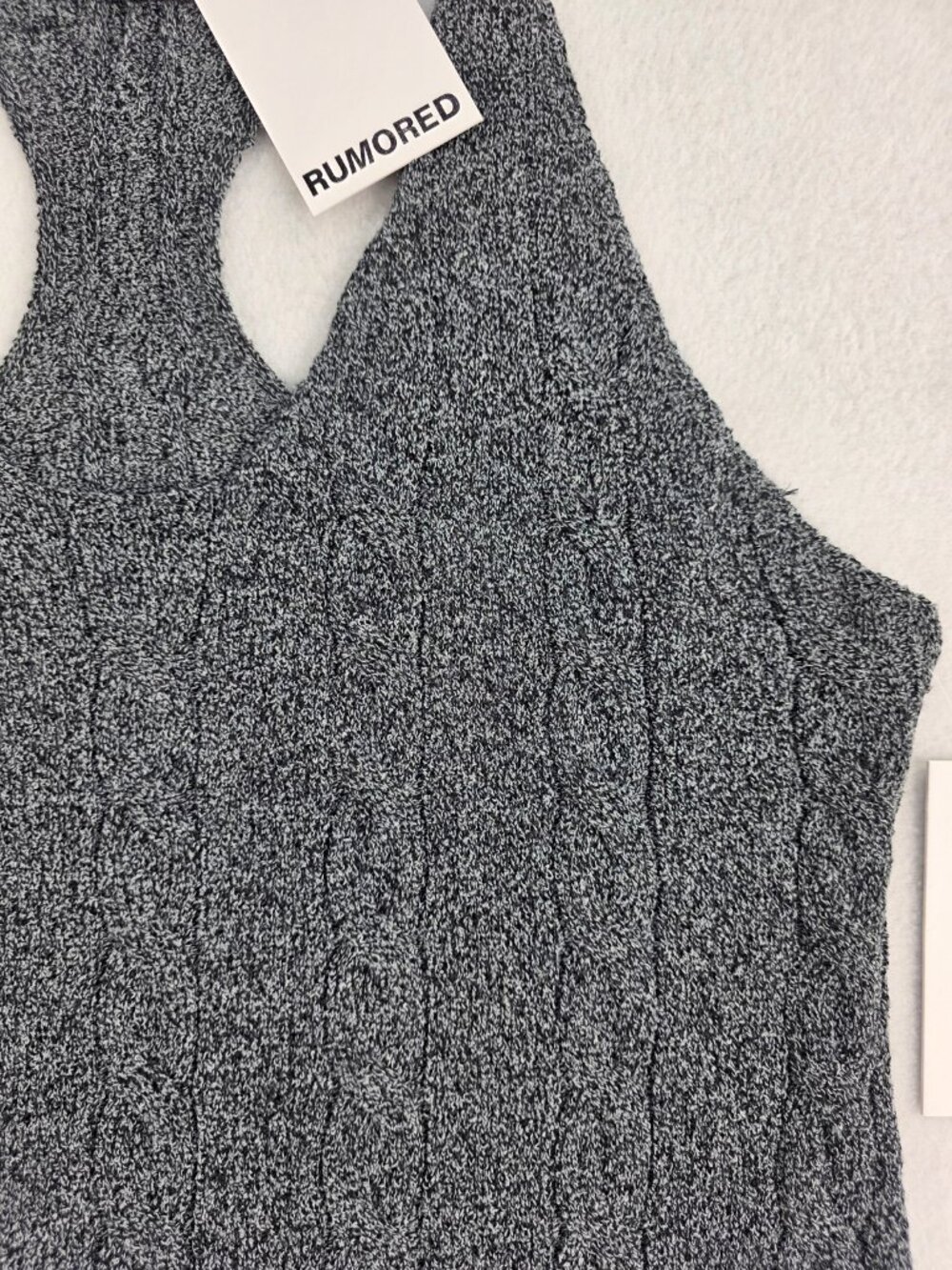 Rumored Lakeville Maxi Dress Size Lg Smoke Heather Gray Knit Racerback NWT - Picture 7 of 7